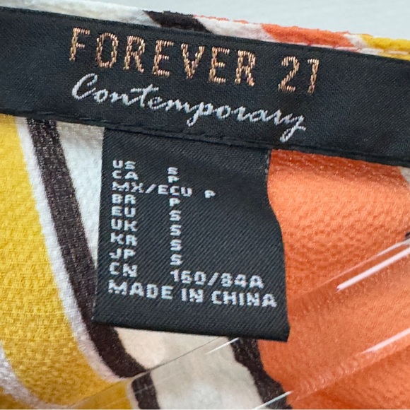 Forever 21 Striped Tie Front Woven Crop Top Small Women - Picture 9 of 14